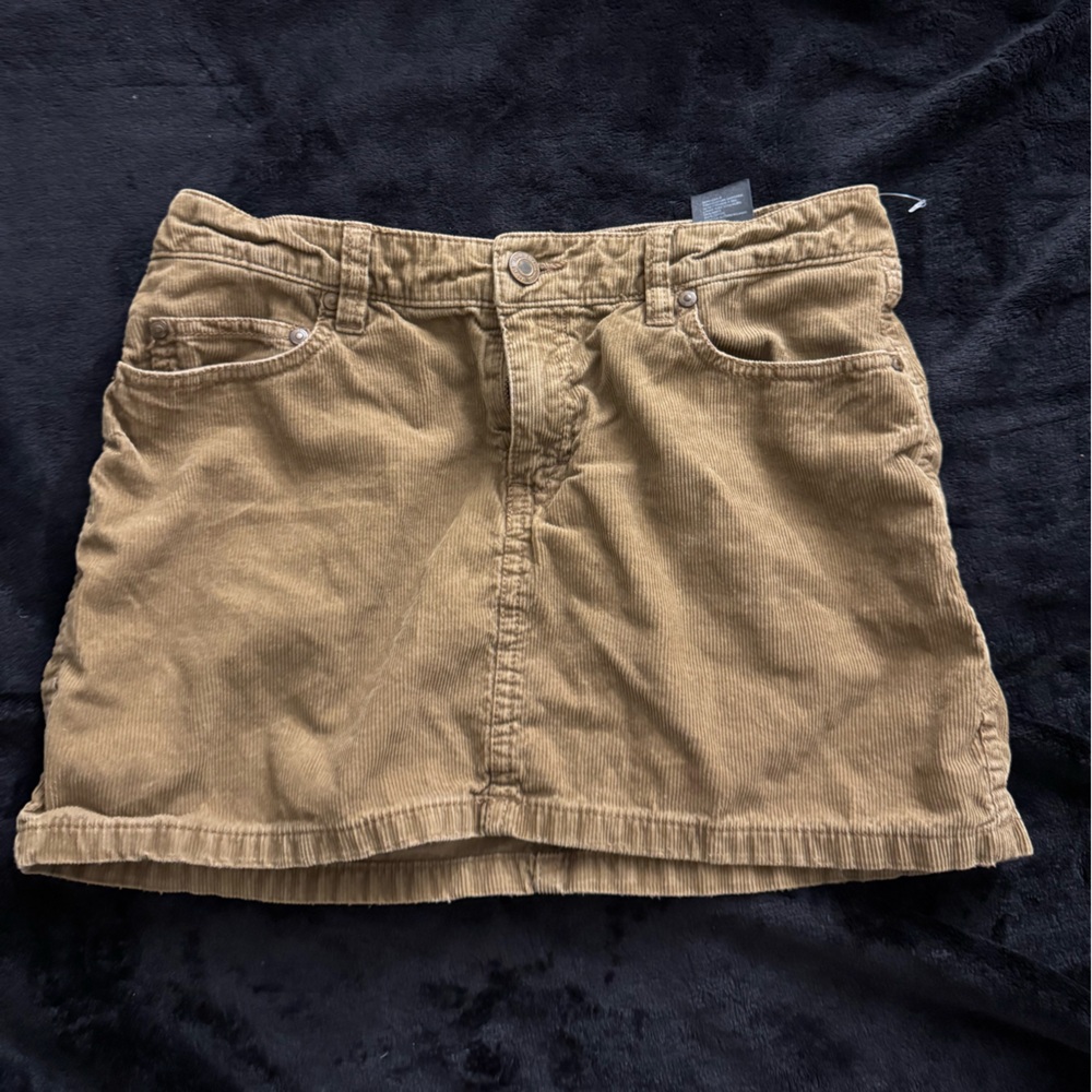 H&M Tan Corduroy Mini Skirt